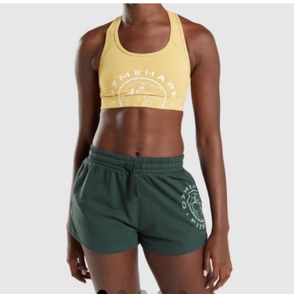 NWOT Yellow Gymshark Legacy Graphic Women's Sports Bra Size Small - Picture 1 of 7